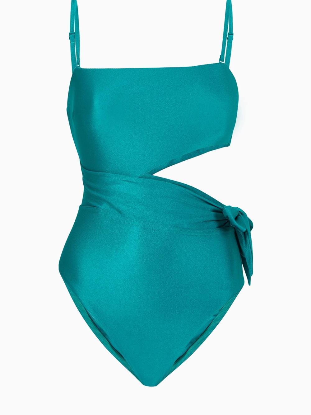 Zimmermann Teal One-Shoulder Cutout One-Piece Swimsuit with Side Tie